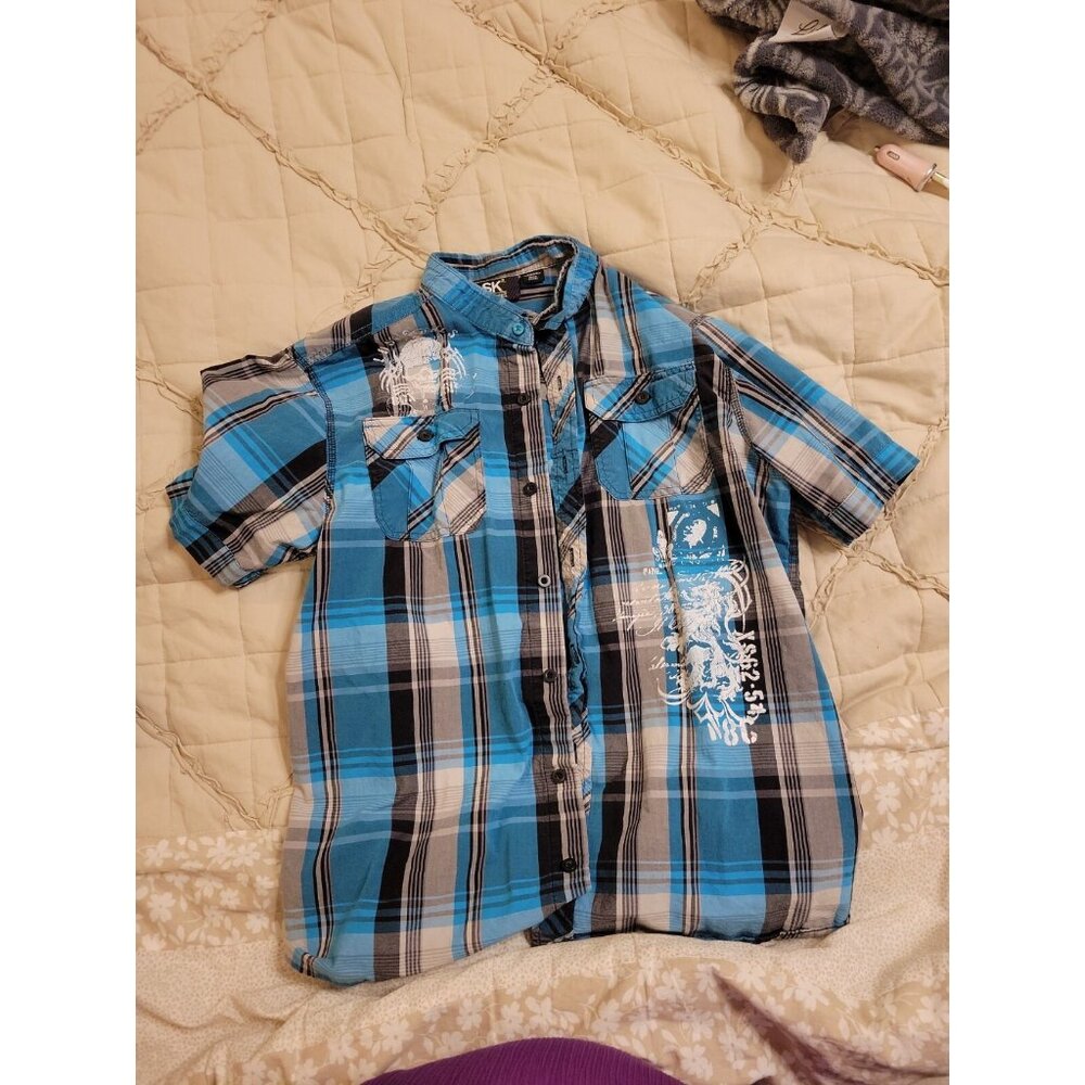 SK2 Apparel Long Sleeve Button Up Youth Kids Shirt Size XL 14-16